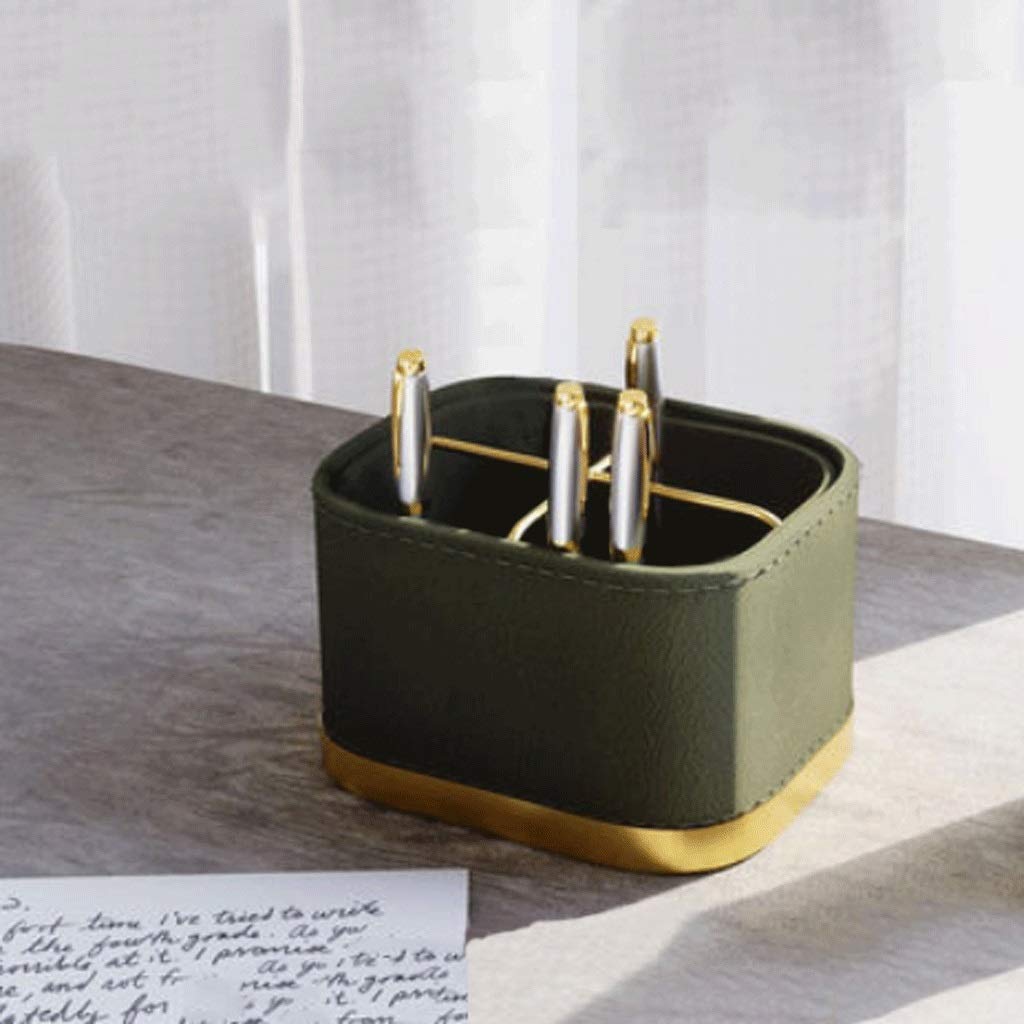 Premium PU Leather Desk Pen Holder - Large Capacity Multifunctional Stationery Organizer for Pens, Makeup Brushes & Office Supplies | Perfect for Home Office, School & Makeup Vanity