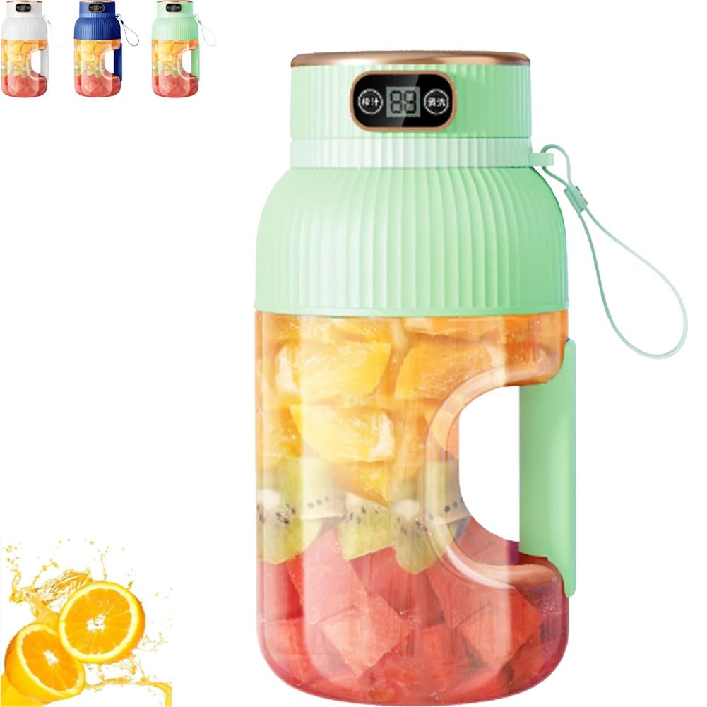 2024 Upgraded Ovidian Portable Juicer Cup with Digital Display - 400W Electric Blender for Fruits, Vegetables & Smoothies - USB Rechargeable Wireless Mixer for Gym, Office & Travel - BPA-Free & Easy Clean