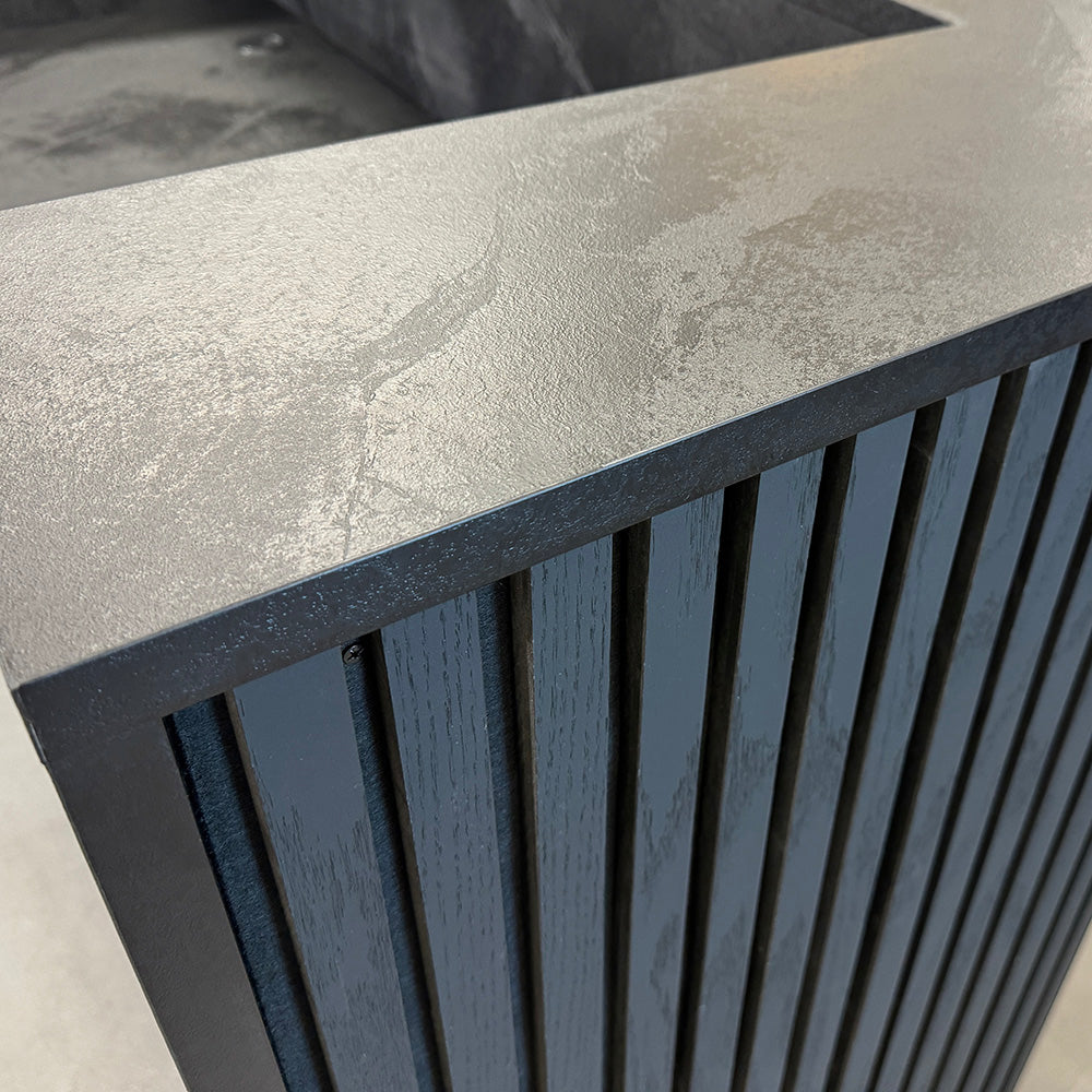 Modern HALO Reception Desk 240cm - Sleek Black Office Furniture for Professional Spaces | Perfect for Corporate Lobbies, Hotels & Business Centers