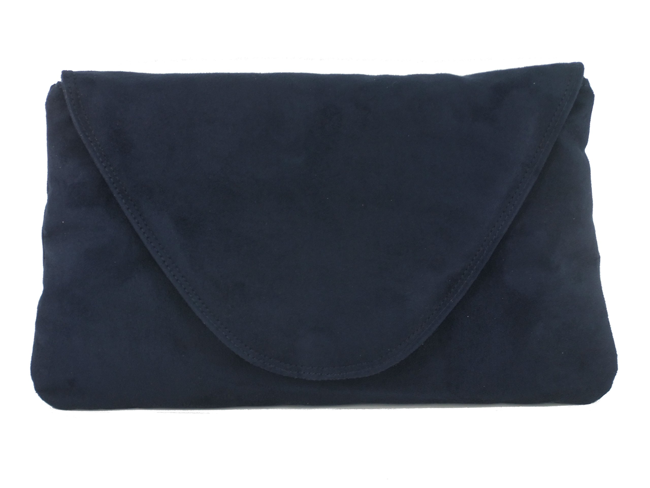 LONI Women's Stylish Large Faux Suede Clutch Bag & Shoulder Purse - Elegant Wedding, Party & Evening Occasion Handbag for Formal Events, Date Nights & Special Celebrations