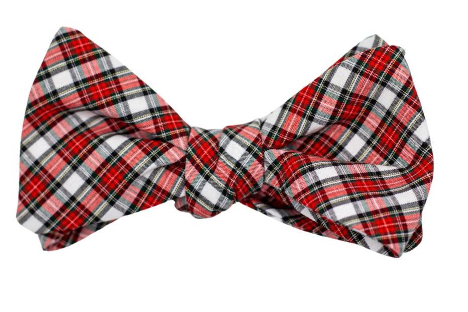 Stylish Peppermint Plaid Cotton Bow Tie for Men - Perfect for Weddings, Christmas Parties & Formal Events