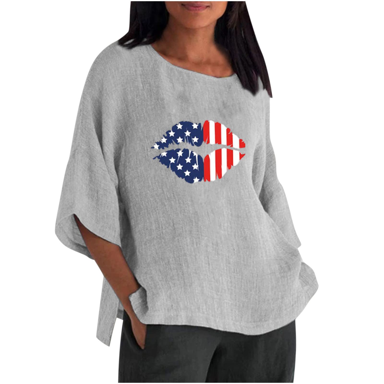 Women's Casual T-Shirts - Summer Cute Printed Tee, Loose Fit Plus Size Short Sleeve Blouse, Sexy & Comfortable Tunic Top for Everyday Wear, Outings & Beach