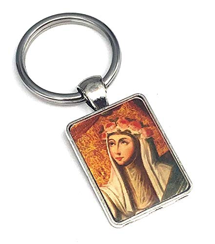 Saint Rose of Lima Keychain - Religious Keychain for Catholics - Perfect for Gifts, Prayer, and Everyday Carry