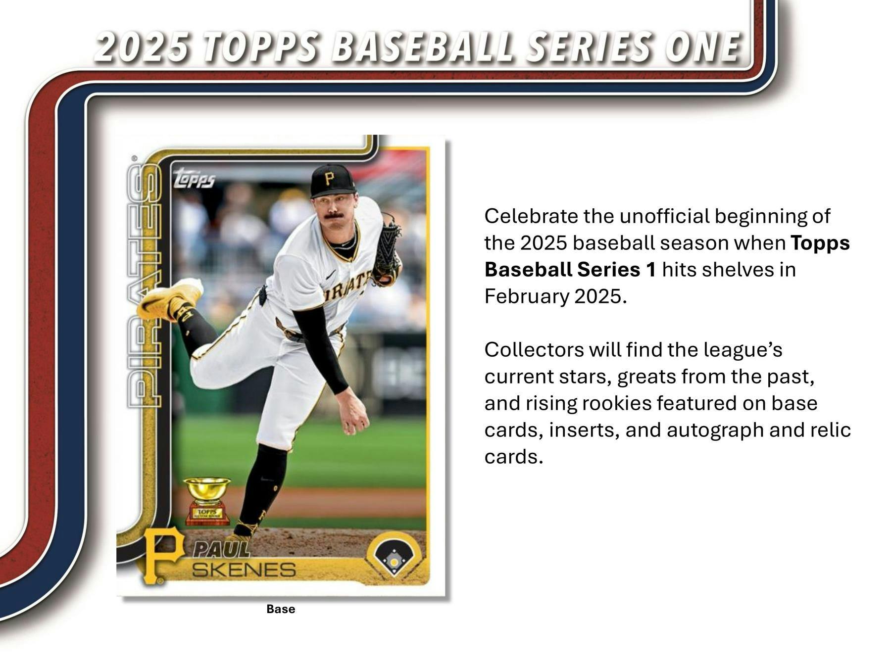 2025 Topps Series 1 Baseball Cards - 7 Pack Blaster Box with Exclusive Inserts | Collectible Trading Cards for Baseball Fans | Perfect for Gifts, Trading, and Display