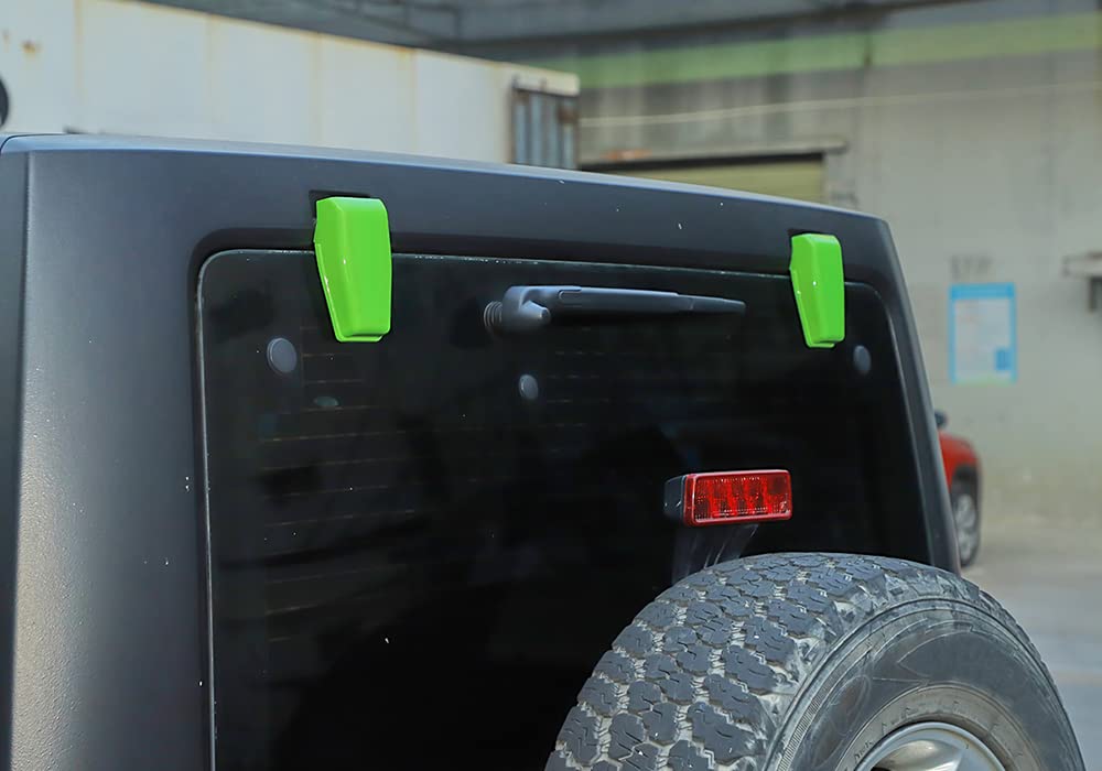 Jeep Wrangler JK Rear Window Hinge Covers Trim - Left & Right Side Set for 2007-2017 JK/JKU Models (Light Green, 2-Piece) | Weather Protection & Style Upgrade for Off-Road Adventures