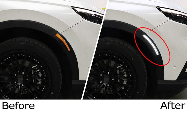 Sequential LED Side Marker Lights - Dark Lens White/Amber for 2023+ Honda CR-V - Upgrade Front Turn Signal Lights for Enhanced Visibility & Style (Perfect for Night Driving & Custom Car Mods)