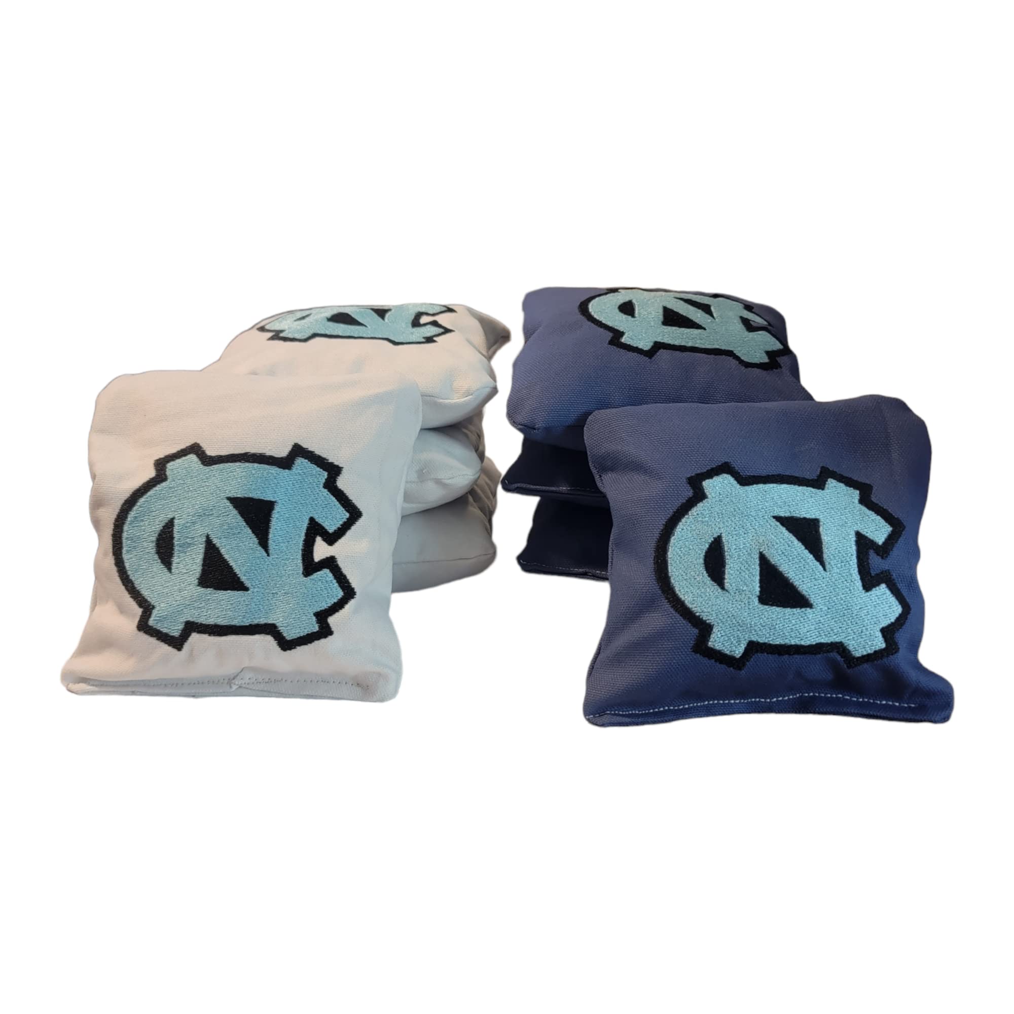 Premium All-Weather UNC Cornhole Bags Set of 8 - Durable Outdoor Game Accessories for Tailgating, Backyard Parties & Beach Games
