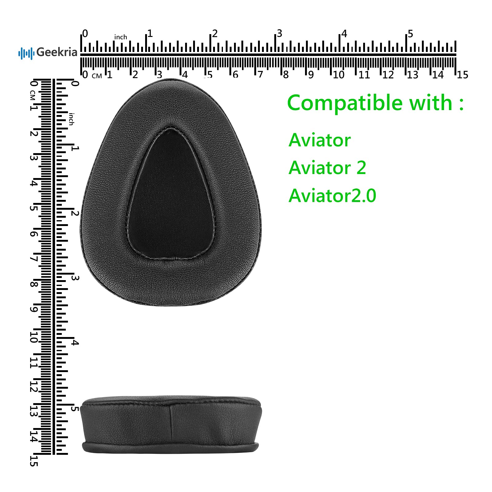 Geekria QuickFit Replacement Ear Pads for Skullcandy Aviator Series Headphones - Premium Memory Foam Cushions, Noise Isolation Earpads, Comfortable Ear Cups Cover (Black) - Perfect for Gaming, Music & Travel