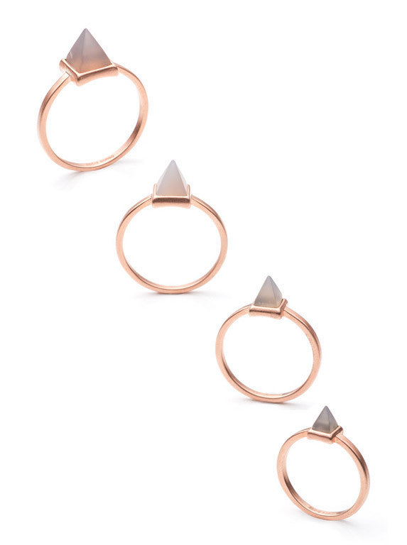 Stackable Gemstone Pyramid Rings for Women - Elegant Boho Jewelry Set for Layering & Everyday Wear - Perfect for Gifts, Parties & Fashion Accessories