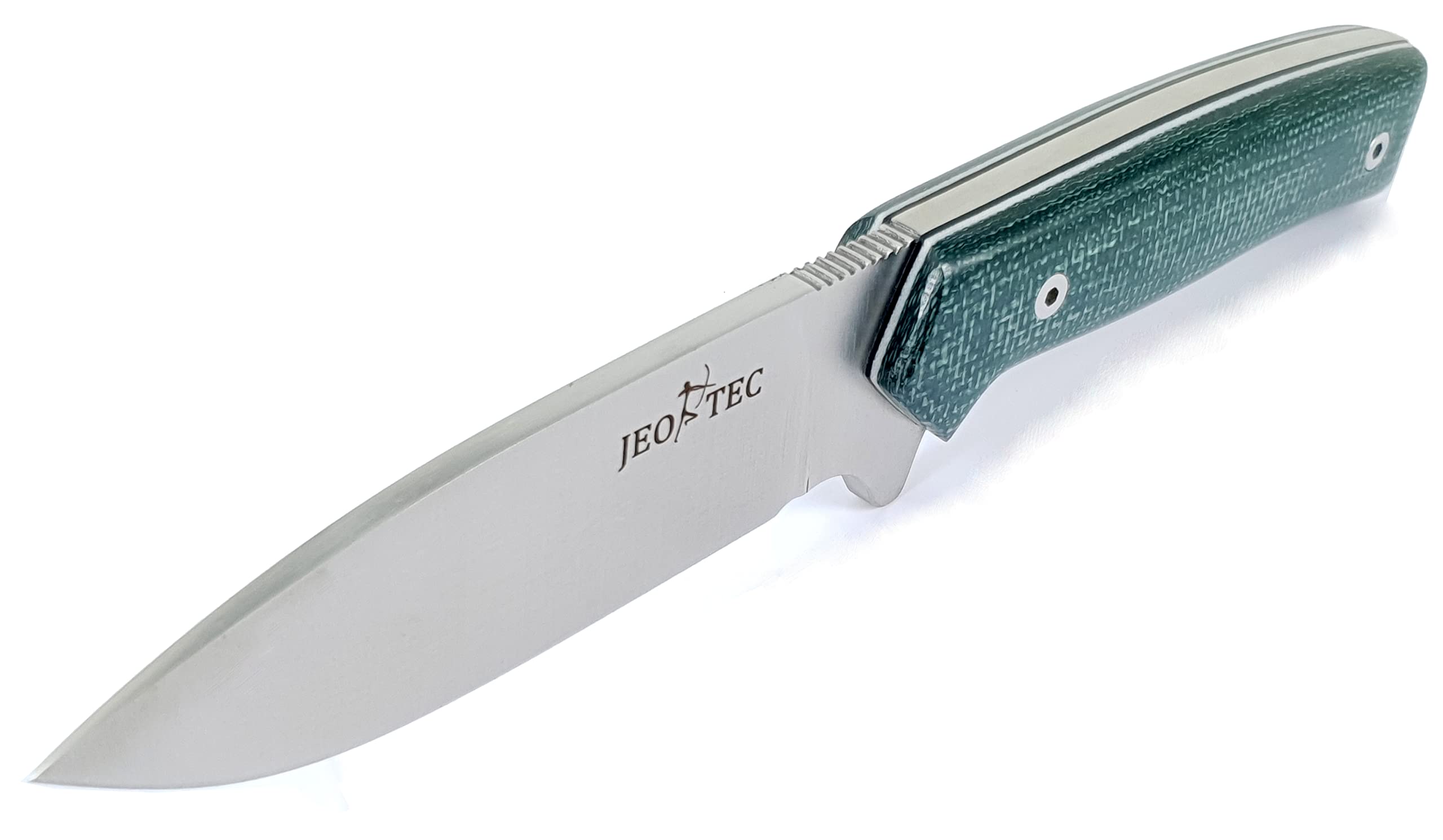 JEO-TEC No.21 Full Tang Bushcraft Survival Knife - N690C Steel Fixed Blade Hunting & Camping Knife with Leather Sheath (Horizontal/Vertical Carry) - Includes Fire Starter Scraper - Perfect Outdoor Gift for Men, Hikers & Survival Enthusiasts | Ideal for Camping, Hunting, Bushcraft & Emergency Preparedness