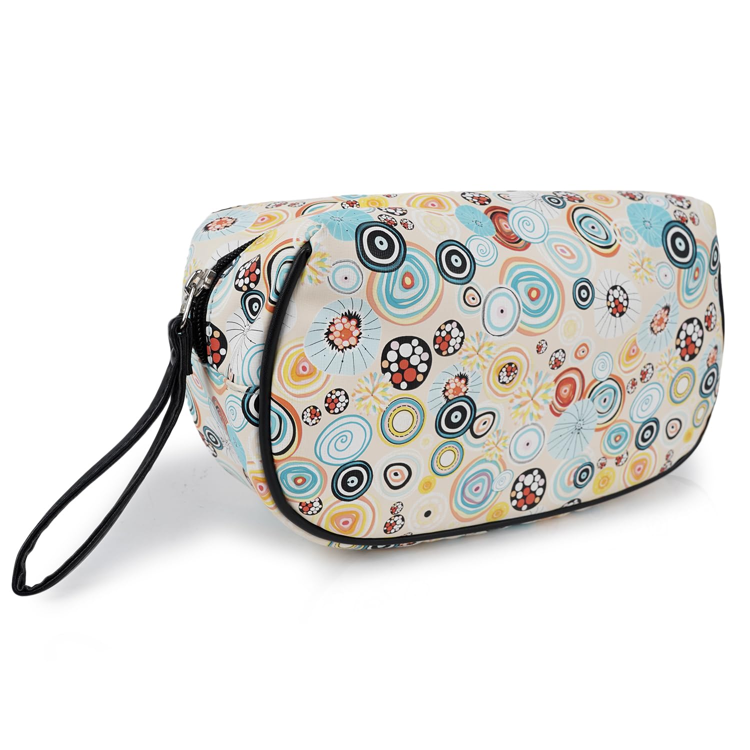 CIMONI® Premium Vegan Leather Makeup Bag for Women - Stylish Printed Travel Cosmetic Organizer, Waterproof & Spacious (Multicolor) | Perfect for Travel, Daily Use & Gift Giving