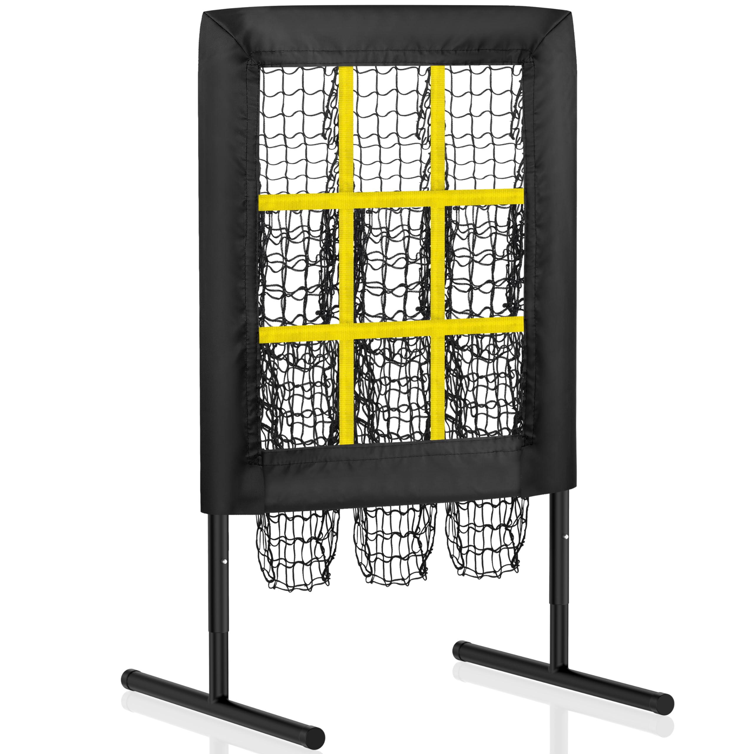 9 Hole Pitching Net with Strike Zone - Baseball & Softball Training Aid | Portable Pitcher's Target with Practice Balls | Perfect for Backyard, Field & Indoor Practice