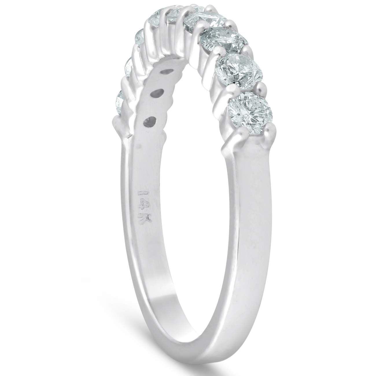 1/2 Carat Diamond 9-Stone Women's Wedding Band Ring in 14K White Gold - Elegant Bridal Jewelry for Engagement, Anniversary & Special Occasions