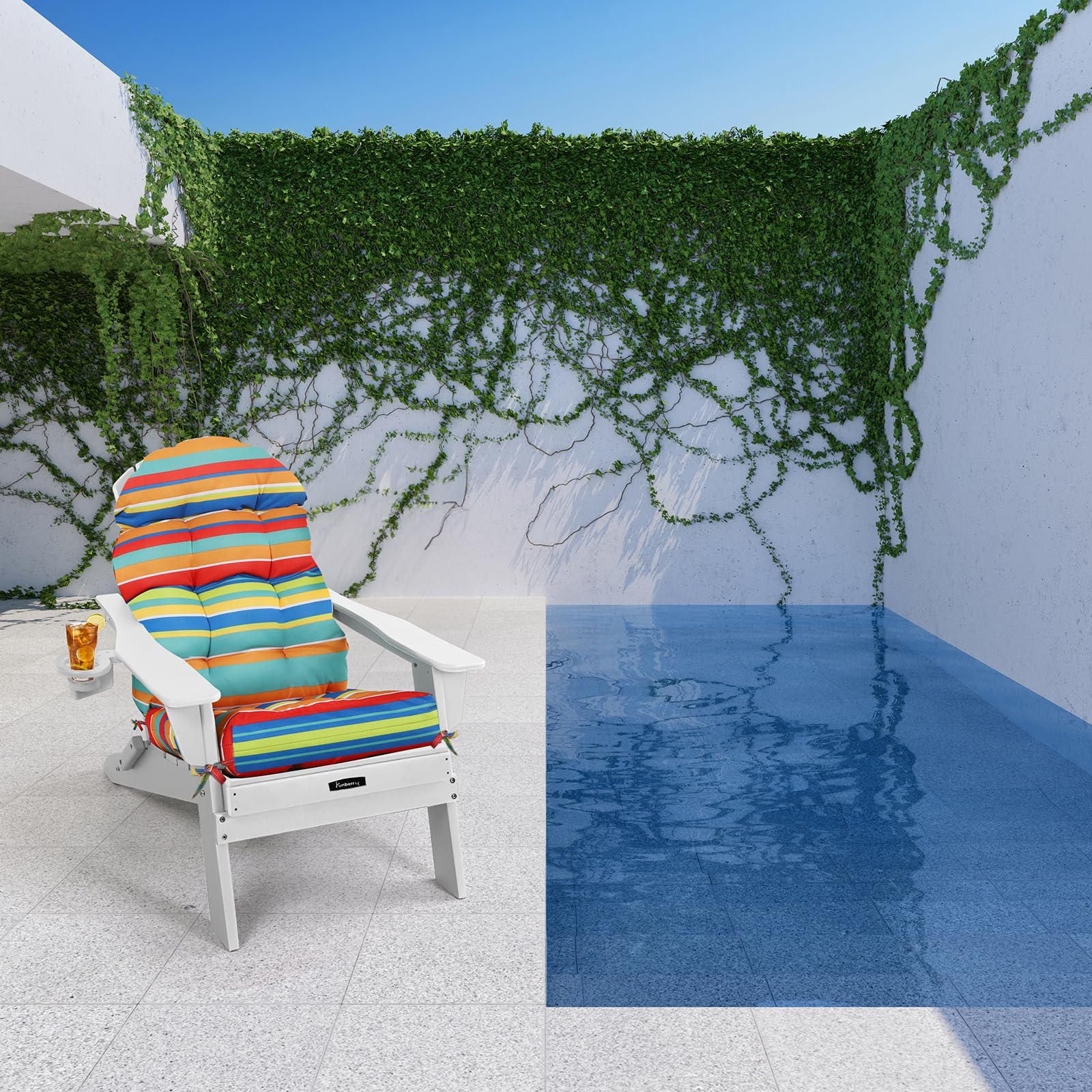 **FUNBERRY 4-Piece Patio Chair Cushions Set – Thick, Comfortable, Non-Slip, Waterproof & Fade-Resistant with Ties – Perfect for Rocking Chairs, Outdoor Lounging, and Backyard Relaxation**