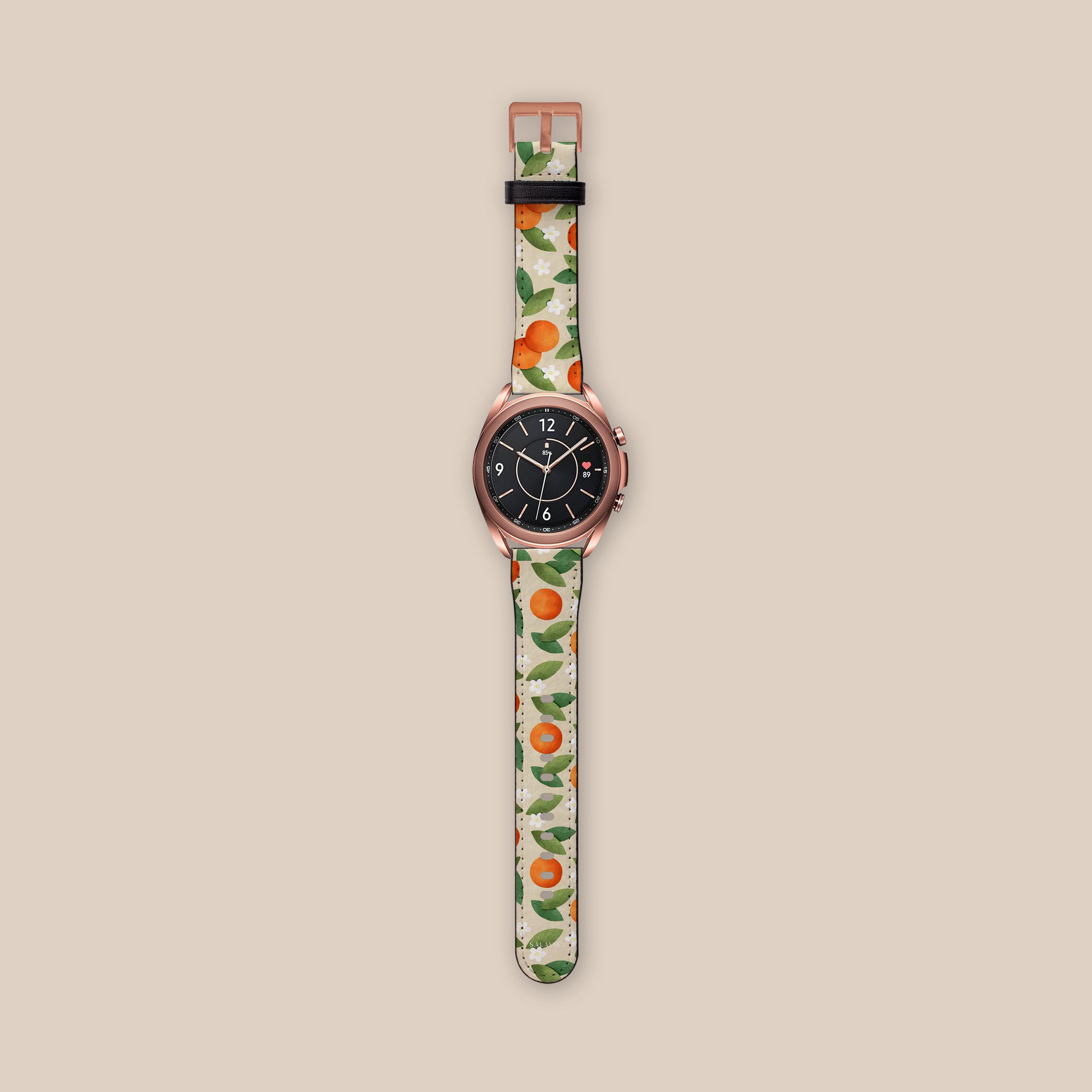 Stylish Tangerine Summer Mix Galaxy Watch Band - Durable Silicone Strap for Samsung Galaxy Watch 4/5/6 - Perfect for Workouts, Running & Outdoor Activities