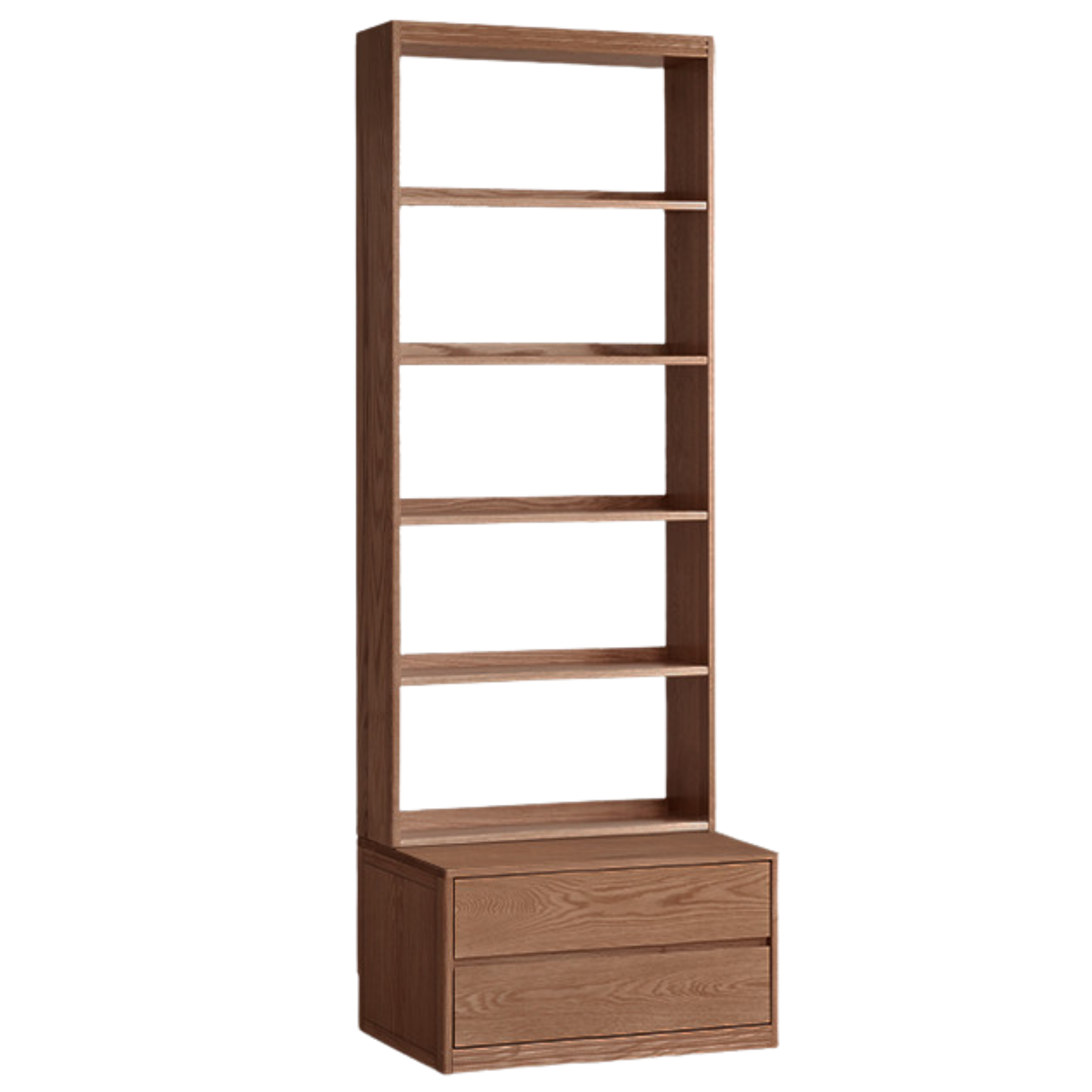27.6x20.9x85.4 inch / 70x53x217 сm / Walnut color / five-layer bookcase