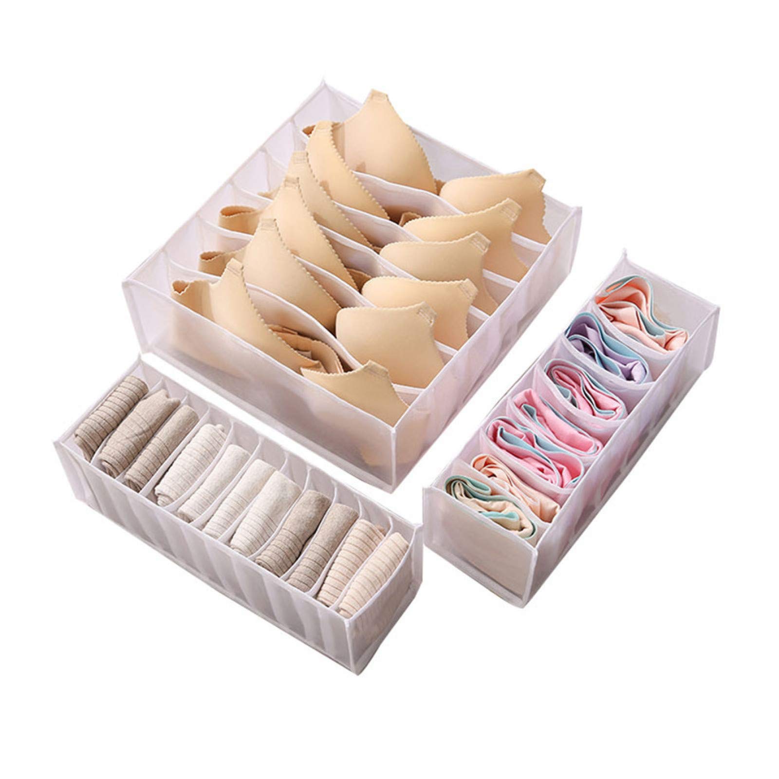 Valink Foldable Storage Box for Socks, Bras & Underwear - Multi-Compartment Organizer with Solid Colors | Perfect for Closet, Drawer & Travel Organization