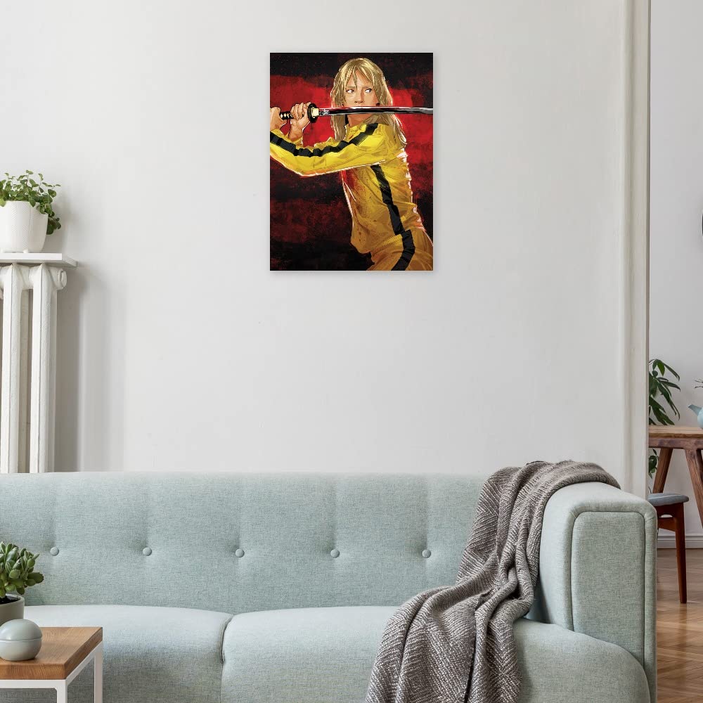 Kill Bill Movie Art Canvas Print by Nikita Abkumov - Premium Wall Decor for Living Room, Bedroom, Office & More - Ready to Hang 15x20 Inches - Perfect for Movie Fans & Home Theater Decor