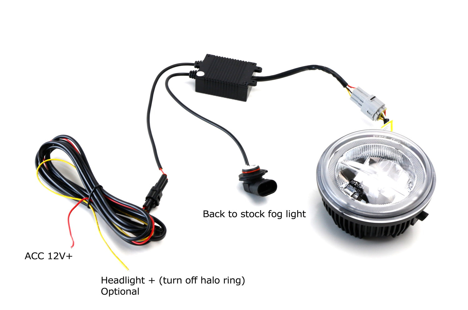 30W CREE LED Halo Ring DRL Fog Lights with Wiring Harness for Toyota Tundra Tacoma Sequoia Solara - Waterproof Off-Road Daytime Running Lights for Trucks & SUVs