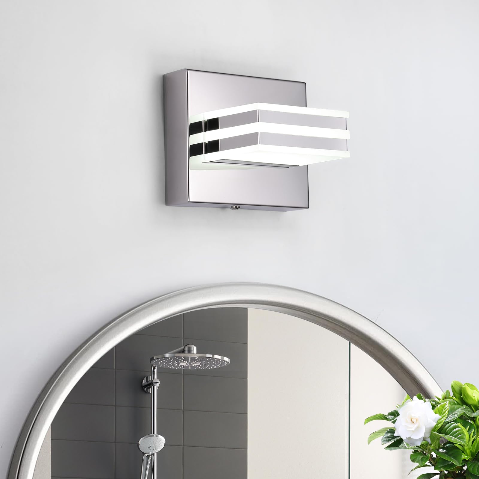 Modern Chrome Bathroom Vanity Light Fixtures - 7W LED Mirror Lighting, Acrylic Vanity Sconces for Bathroom, Bedroom & Living Room - Perfect for Makeup, Shaving & Ambient Lighting