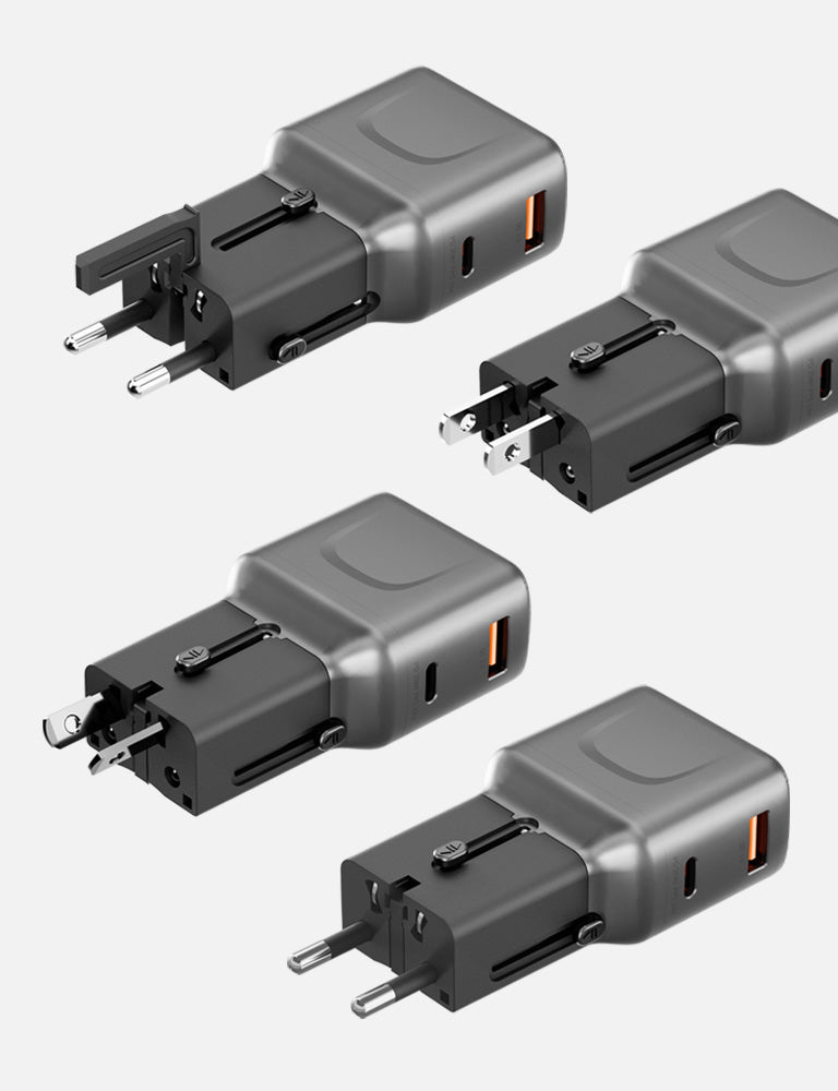 Universal Travel Adapter - 35W Fast Charging Power Converter with 4 USB Ports & International Plug for USA, Europe, UK, Australia - Perfect for Business Trips, Vacations & Global Travel Accessories