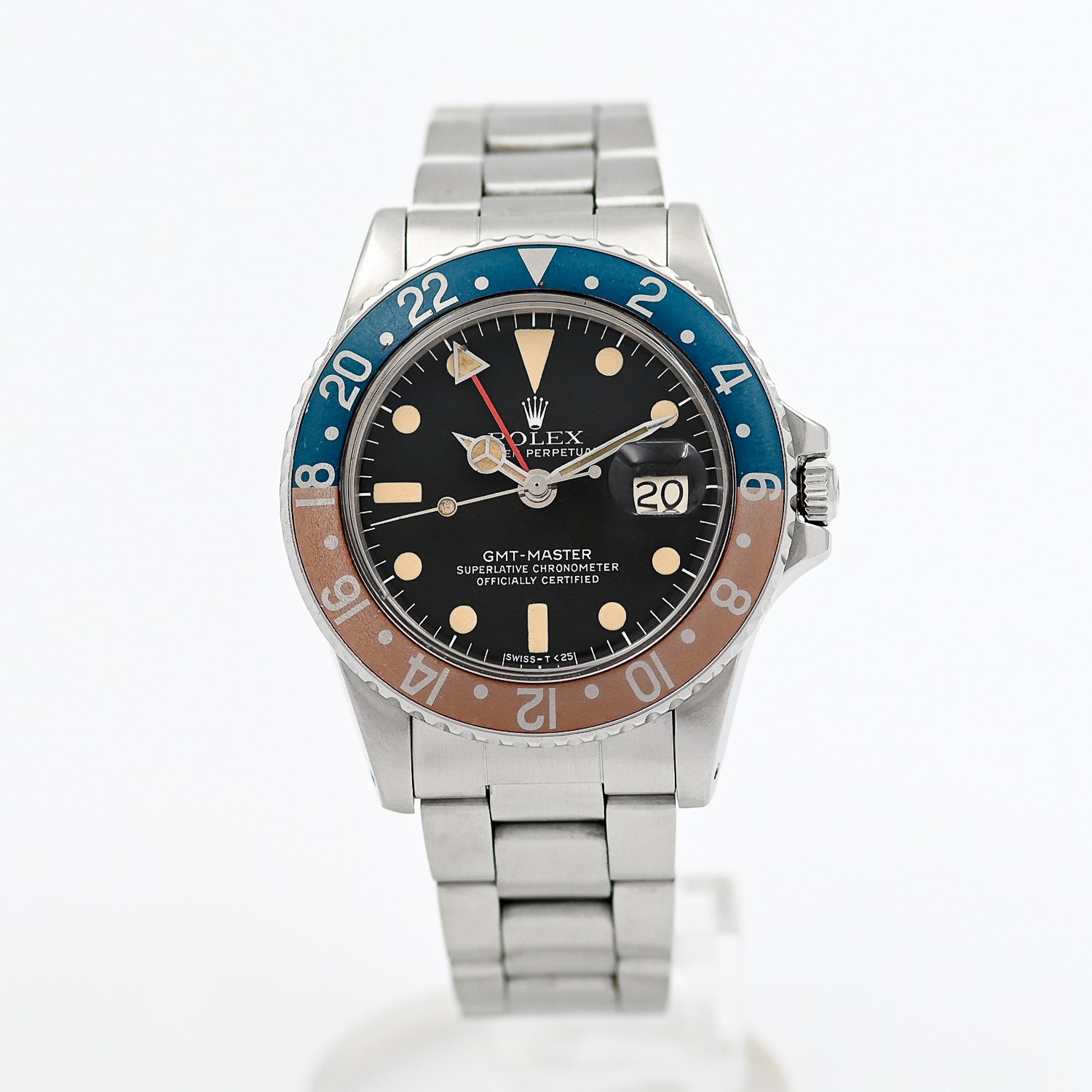 Vintage Rolex GMT-Master Pepsi 1675 Men's Watch - 1979 Model with Red & Blue Bezel - Perfect for Travelers, Collectors & Luxury Watch Enthusiasts