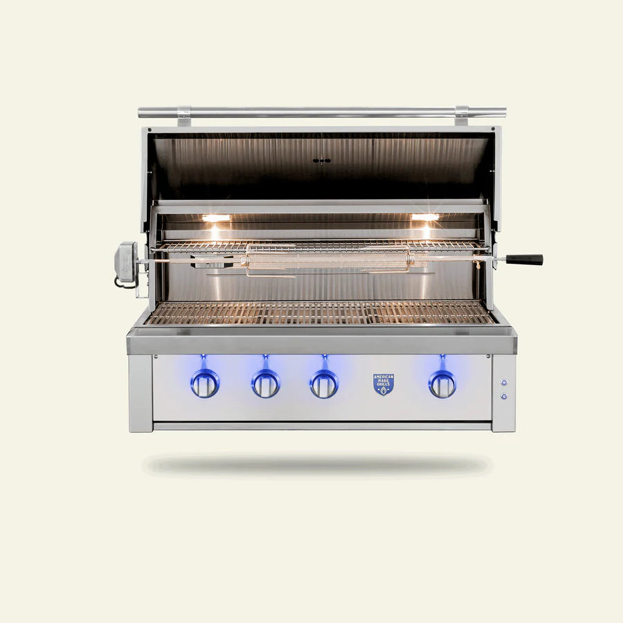 Premium 42-Inch American Made Built-In Gas Grill - Stainless Steel Outdoor BBQ Grill for Backyard, Patio, and Poolside Entertaining