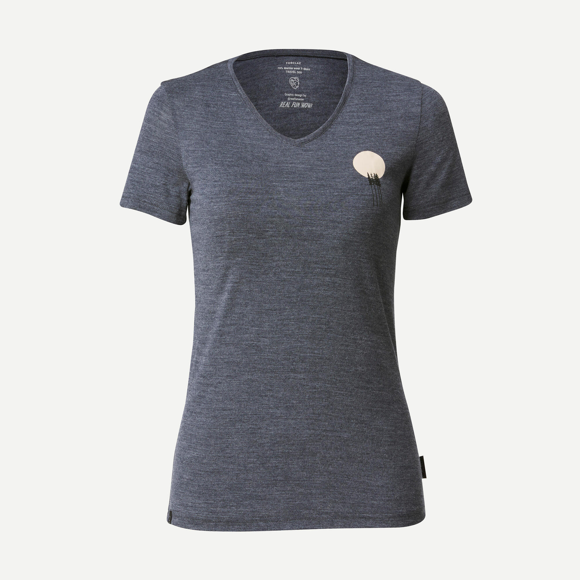 Simond Women's Travel 500 Merino Wool T-Shirt - Lightweight Breathable Base Layer for Hiking, Camping & Outdoor Adventures