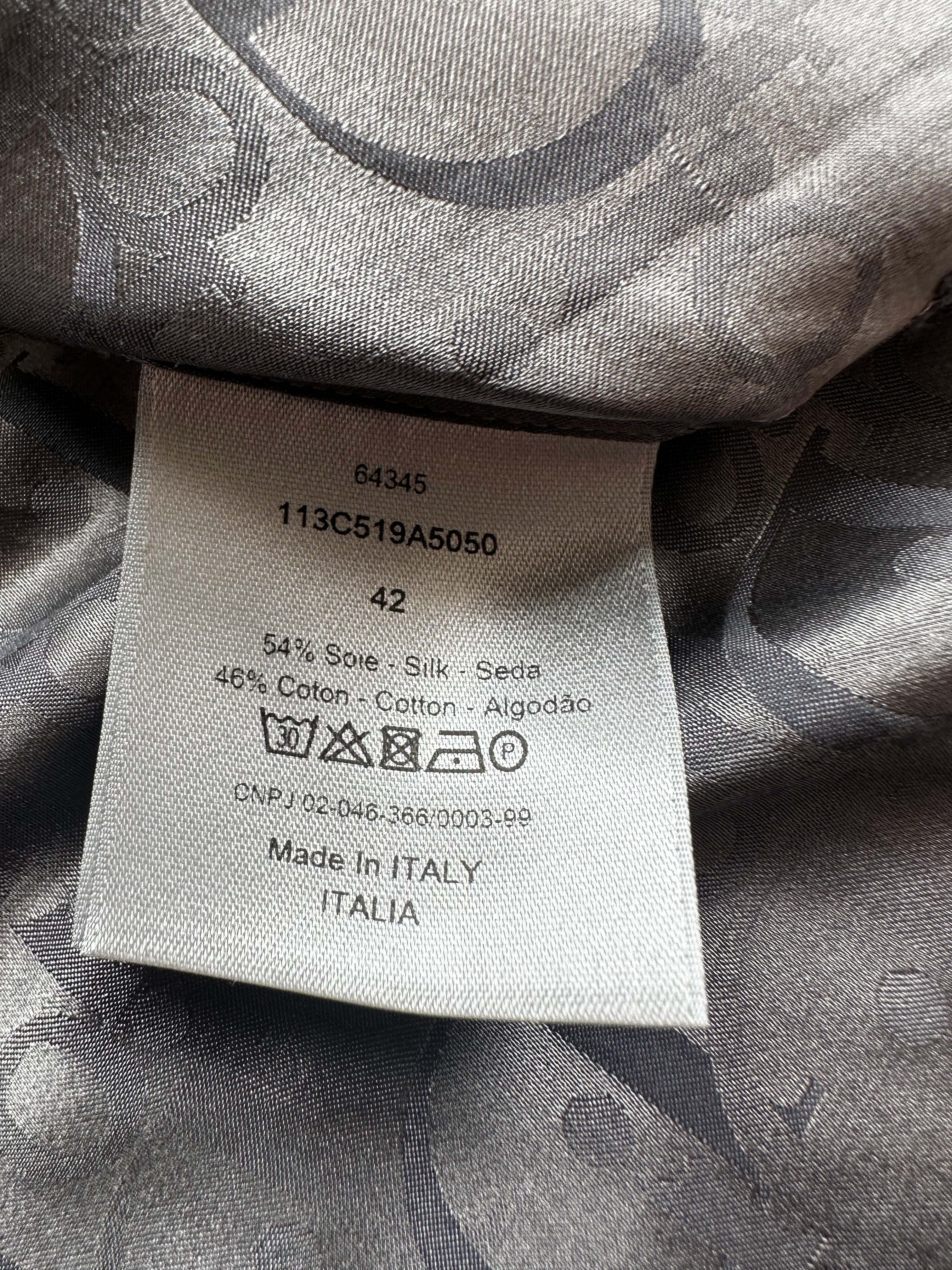 Dior Grey Oblique Silk Button Up Shirt for Men - Luxury Designer Dress Shirt for Business & Formal Occasions