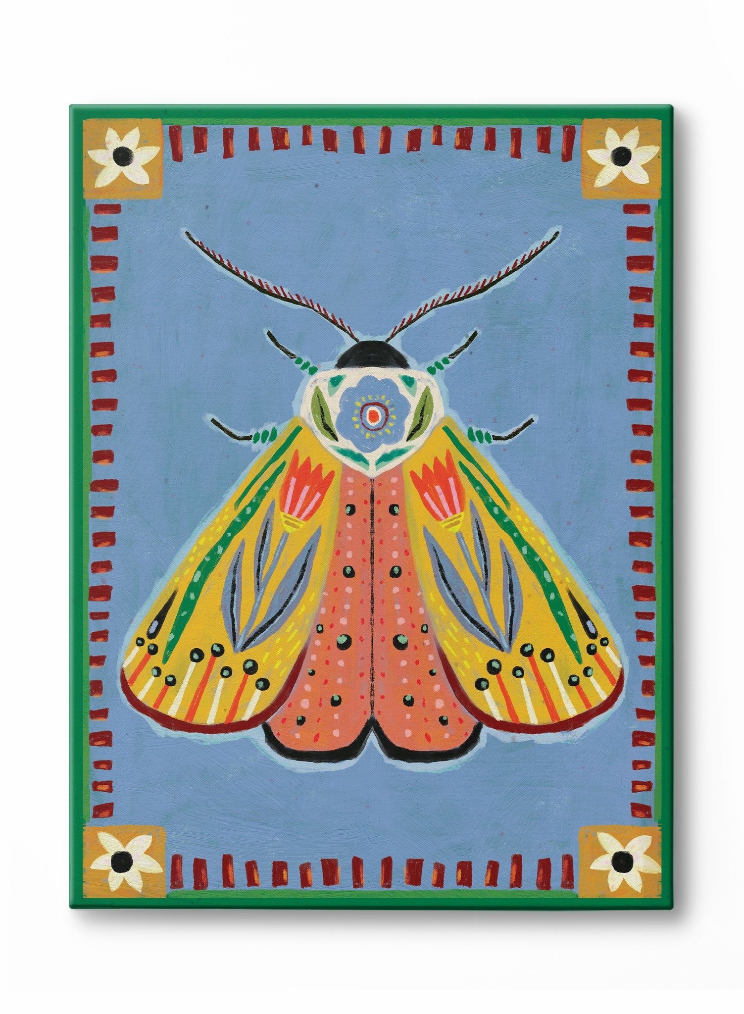 Majestic Moth Canvas Wall Art - Handmade Nature Home Decor for Living Room, Bedroom & Office - Perfect for Boho, Vintage & Nature Lovers