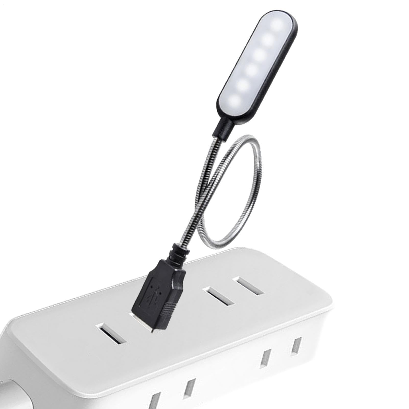 USB LED Reading Light for Laptop - Portable USB Keyboard Lamp with Adjustable Brightness | White Computer Task Light for Night Work, Study & Reading | Perfect for Office, Home & Travel Use
