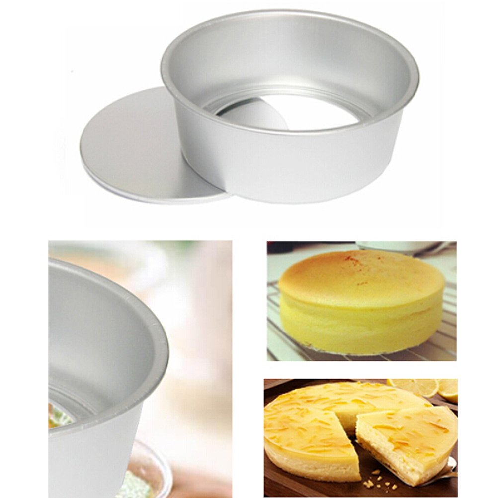 DOITOOL 8-Inch Round Anodized Aluminum Cake Pan with Removable Bottom - Non-Stick Baking Pan for Cakes, Cheesecakes, Pies - Perfect for Home Baking, Parties & Professional Use