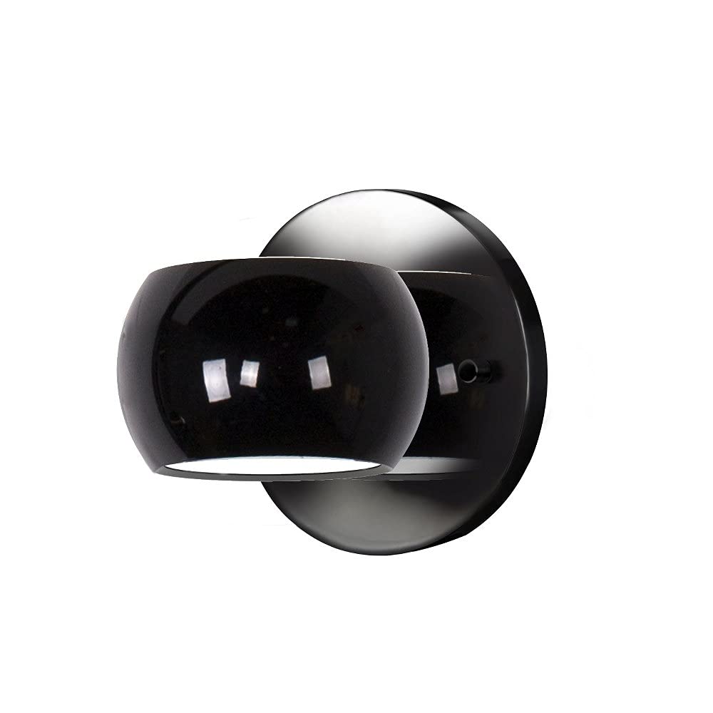 Kuzco Lighting WS46604-GBK Flux LED Wall Sconce Light Fixture in Gloss Black - Perfect for Bedroom, Living Room, and Hallway Lighting