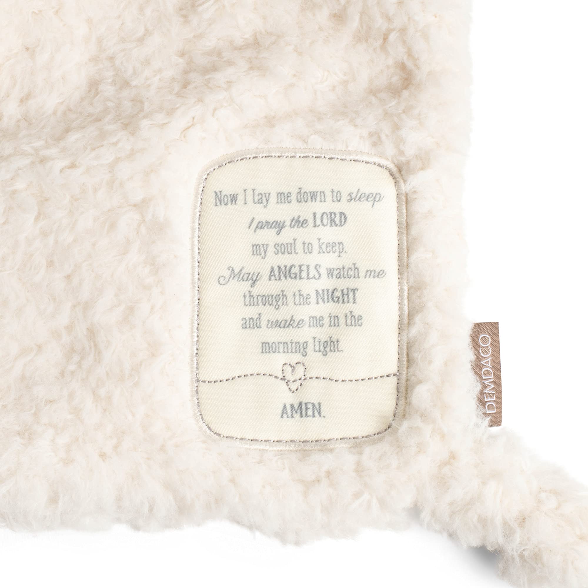 DEMDACO Soft Plush Lamb Stuffed Animal with Prayer Blanket - Cuddly White Fuzzy Toy for Kids, Perfect for Bedtime Comfort, Prayer Time & Nursery Decor