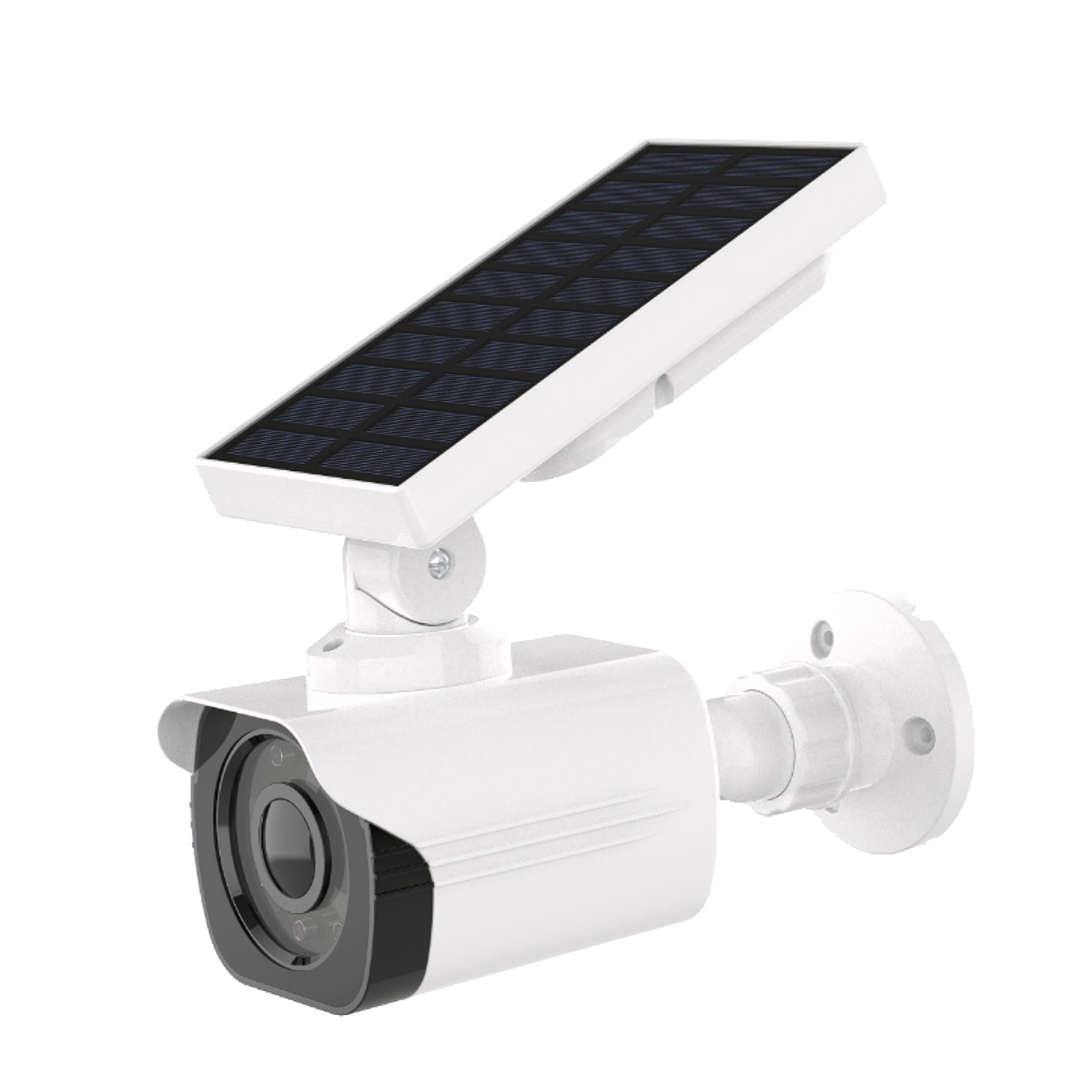 Solar Powered LED Motion Sensor Security Light with Dummy Camera - Outdoor Wall Lighting for Home, Garage, Porch & Garden Security Protection