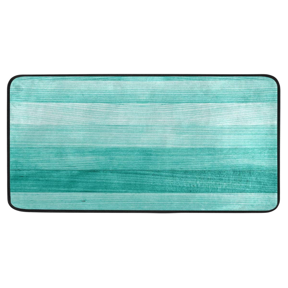 Vintage Teal Kitchen Rug - Non-Slip Washable Mat for Kitchen & Bathroom - 39x20 Inch
