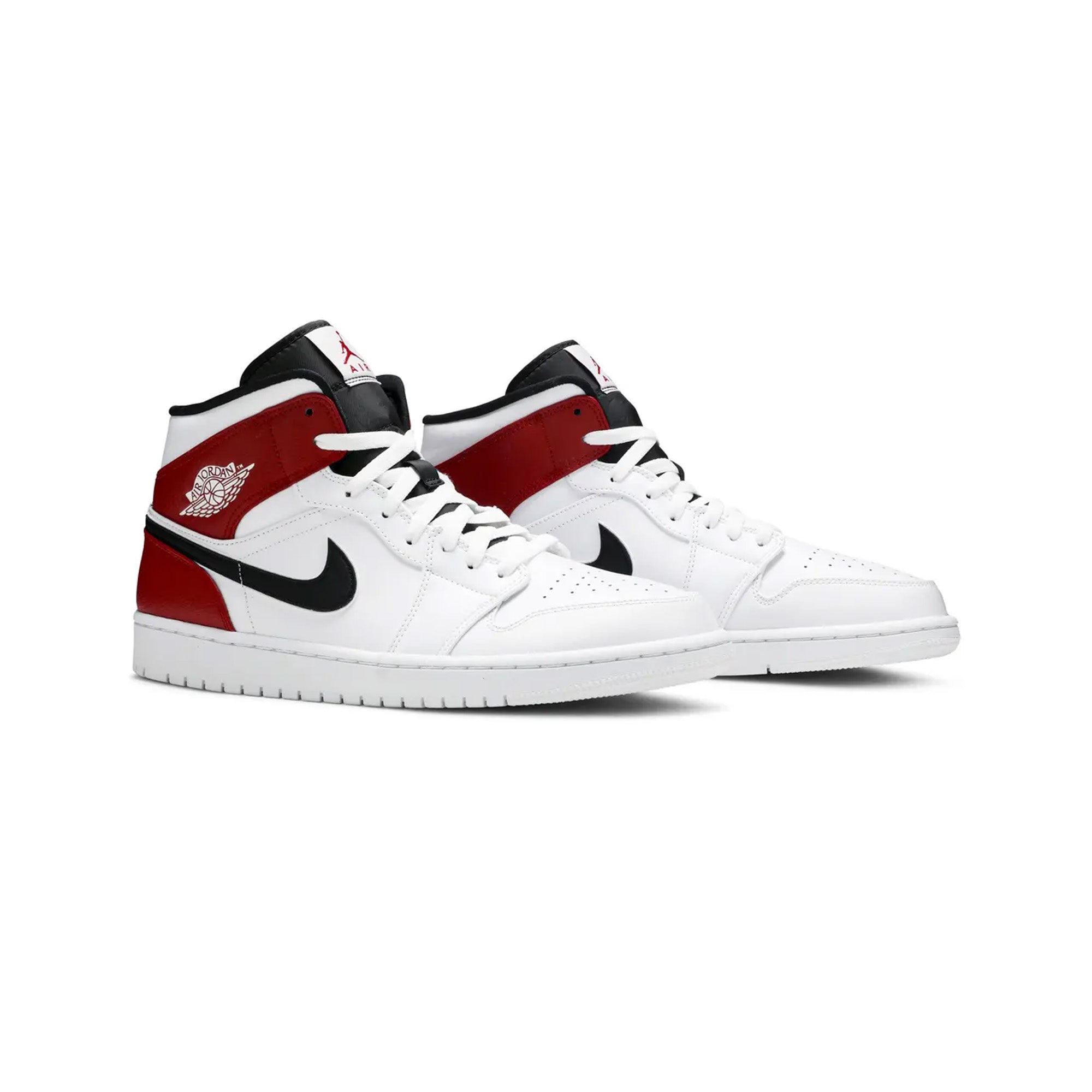 Air Jordan 1 Mid Sneakers - White Black Gym Red Basketball Shoes for Men (2019 Release) | Perfect for Streetwear, Casual Outfits & Basketball Games