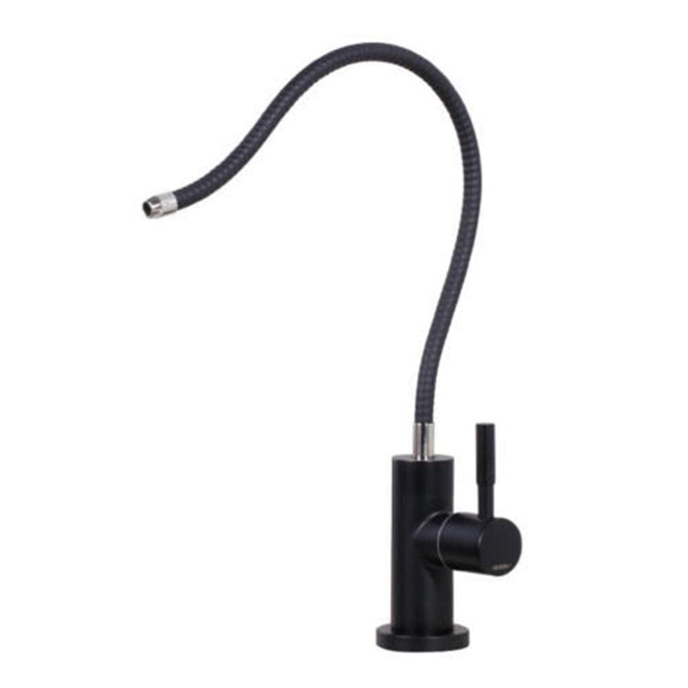Stainless Steel Water Filter Faucet - Black Rotating Direct Drinking Cold Water Tap for Kitchen Sink | Perfect for Home, Office & RV Use