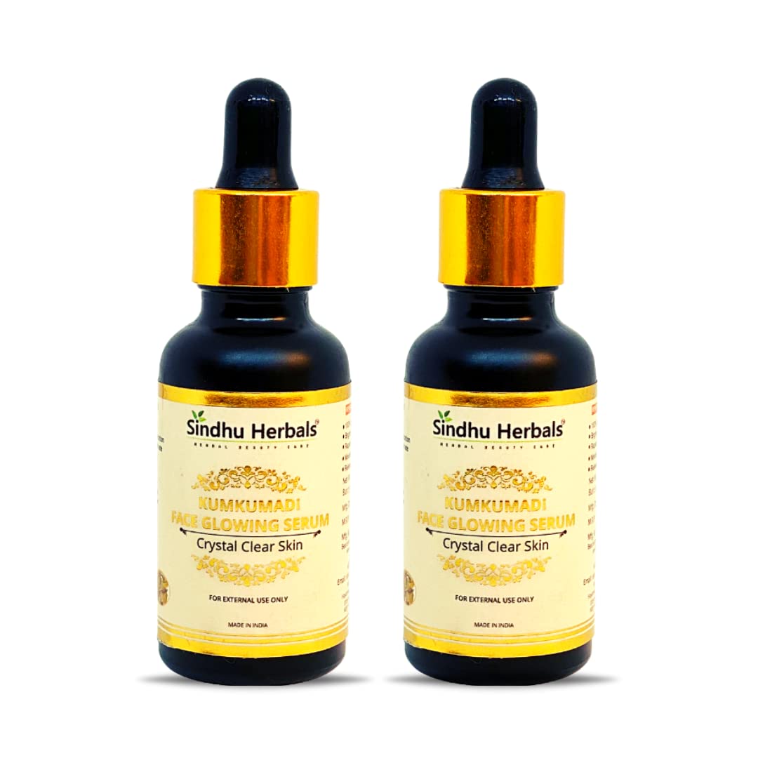 Kumkumadi Face Serum for Glowing Skin - Ayurvedic Brightening Facial Oil with Natural Ingredients (Pack of 2) | Perfect for Night Routine & Anti-Aging Skincare