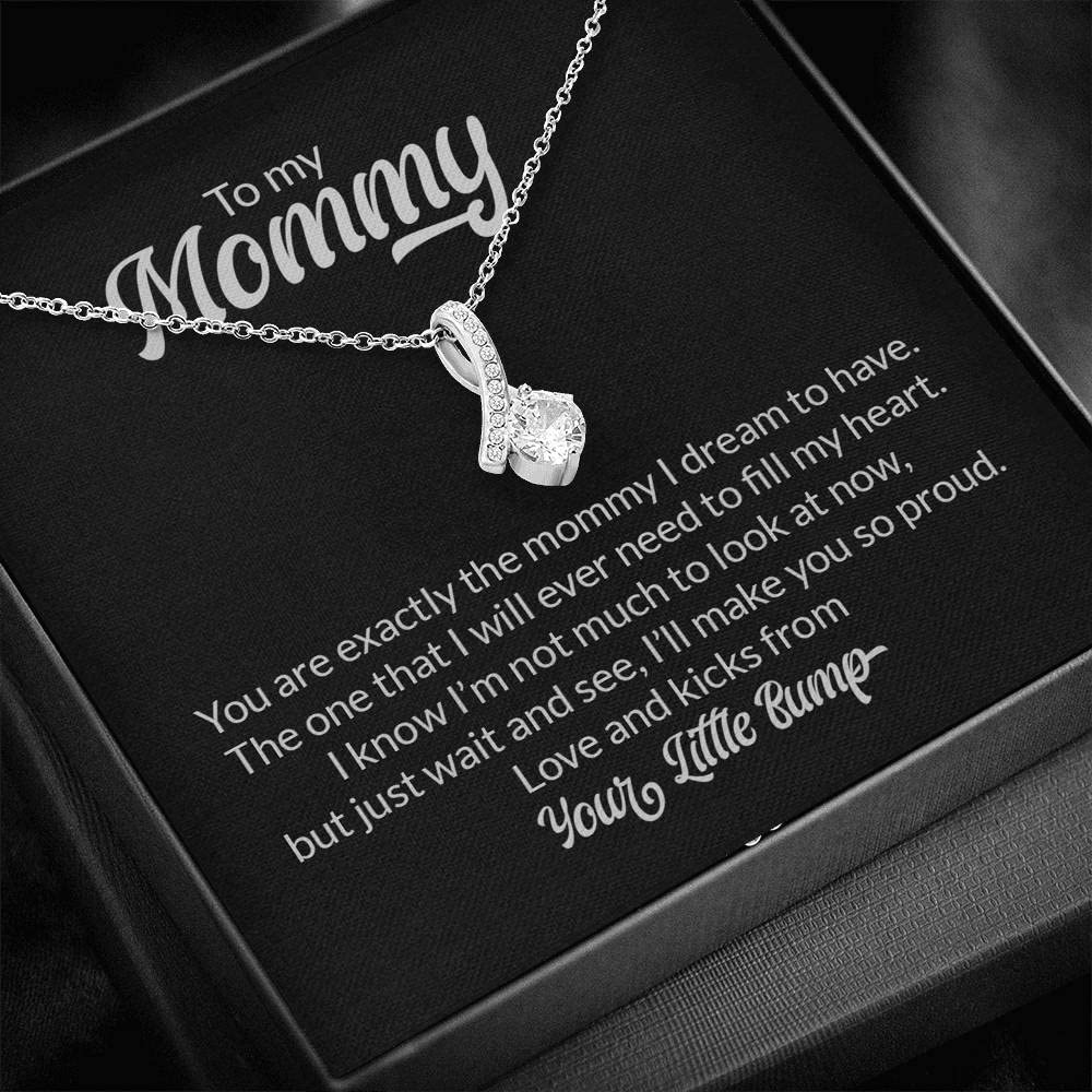 Personalized 'To My Mommy' Love Knot Necklace - Forever Love Jewelry Gift for Mom with Message Card & Gift Box - Perfect for Mother's Day, Birthday & Special Occasions