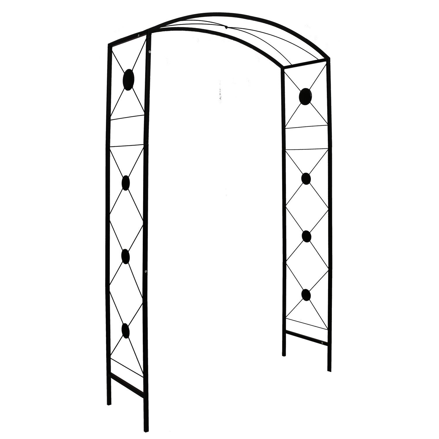 7.6' High x 4.7' Wide Steel Garden Arch Arbor for Climbing Plants - Outdoor Wedding Backyard Decor, Vine Support for Roses, Wisteria & Honeysuckle | Perfect for Patio, Lawn and Garden Landscaping