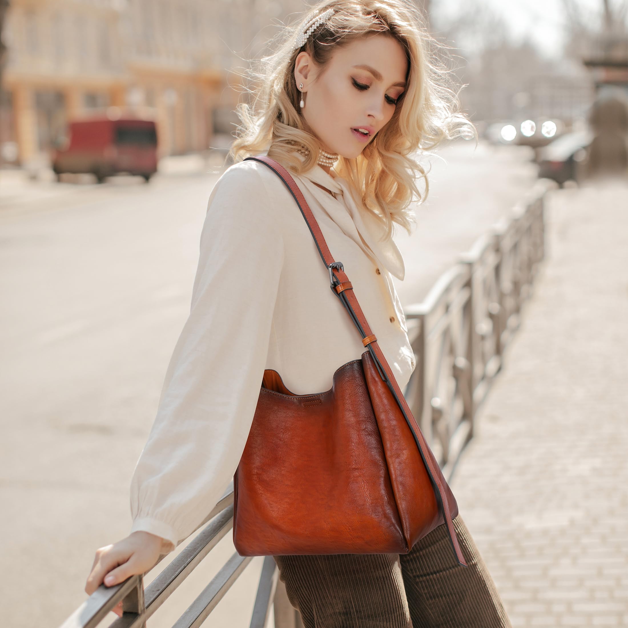 Genuine Leather Handbags for Women - Crossbody, Shoulder, Tote & Satchel Purse - Stylish Work & Everyday Use Bags
