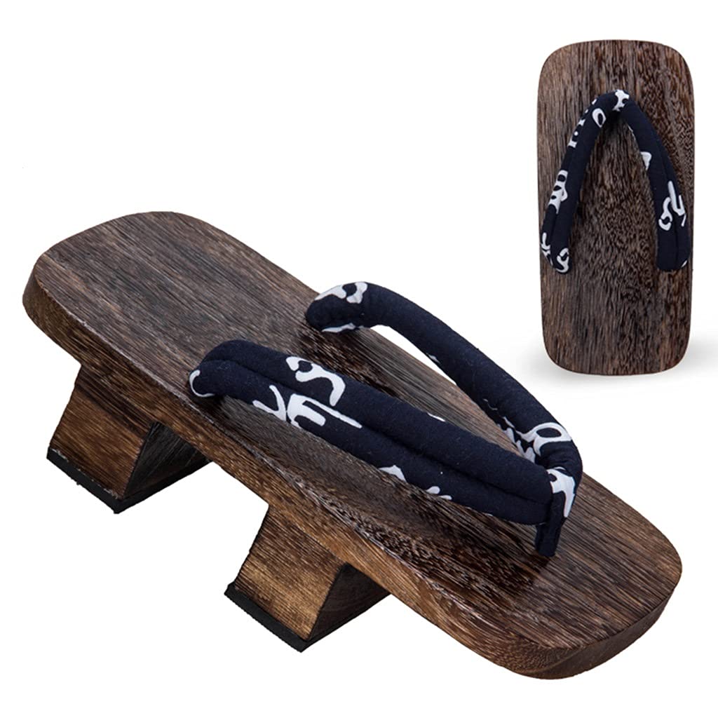 **Men's Wooden Geta Sandals - Traditional Japanese Kimono Slippers with Two-Tooth High Heel - Summer Comfort Clogs for Indoor/Outdoor Wear - Perfect for Cosplay, Tea Ceremonies & Cultural Events**