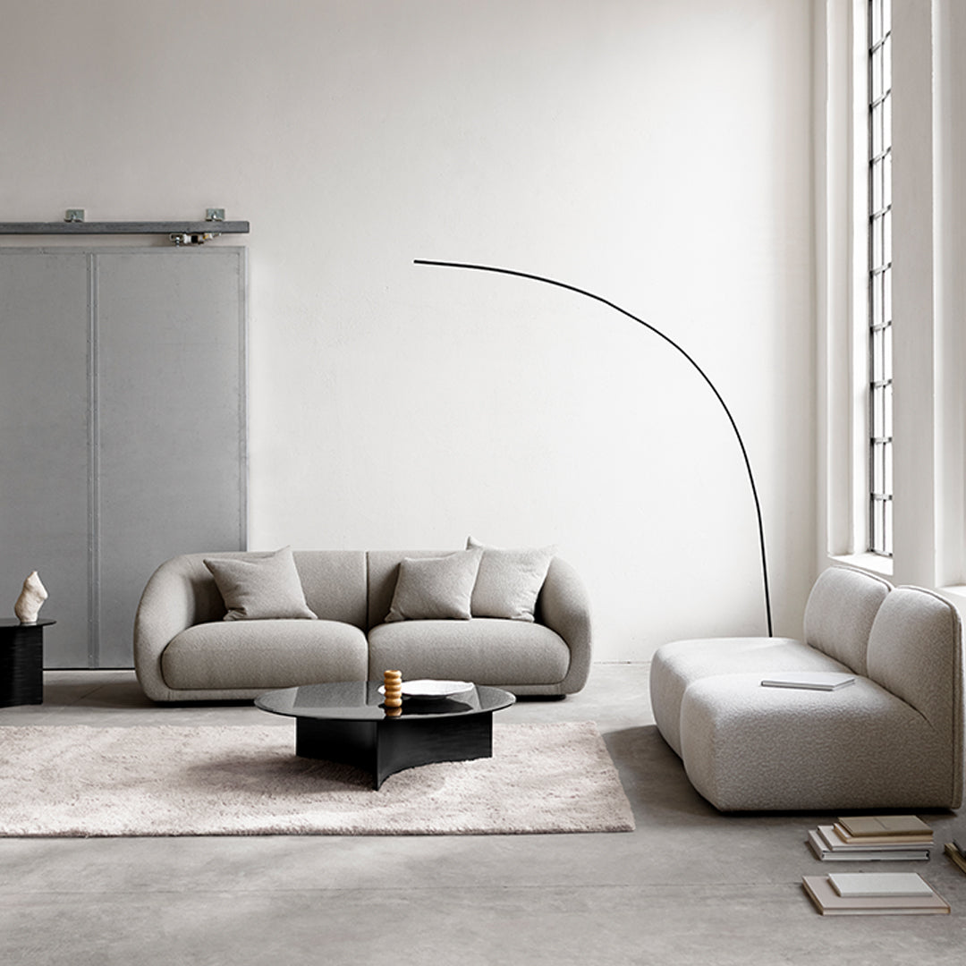 Modern Arc Coffee Table - Mid-Century Design, Solid Wood & Metal Frame - Perfect for Living Room, Lounge, or Office Decor