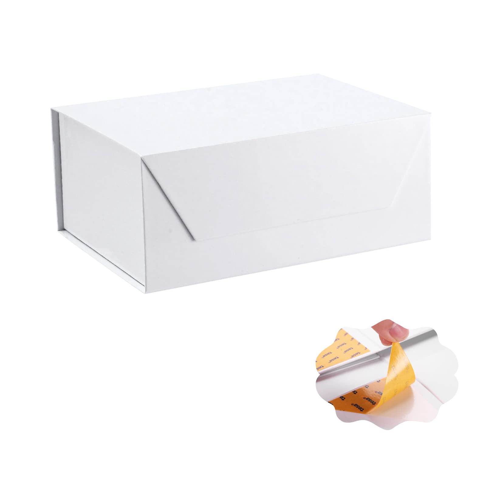 Premium White Magnetic Gift Box with Lid - 9x6.5x3.8 Inches Glossy Finish - Perfect for Weddings, Birthdays, Christmas & Special Occasions - Elegant Packaging for Jewelry, Candles, Cosmetics & Small Gifts