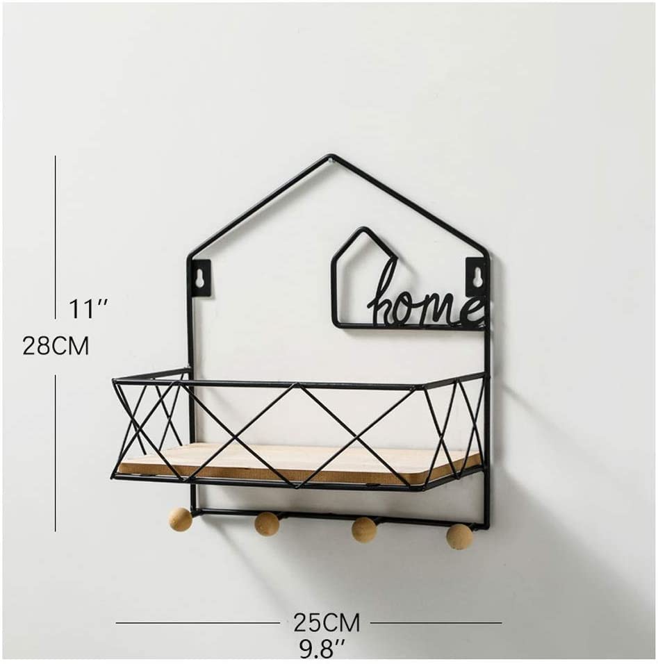 Nordic Iron Wall Mounted Coat Hooks - Multifunctional Key & Hat Rack with Wooden Decoration for Clothes, Accessories Storage | Perfect for Entryway, Bedroom, Bathroom Organization
