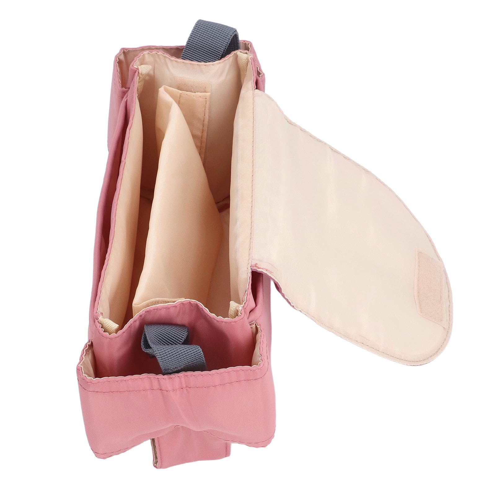 **Large Capacity Waterproof Nylon Stroller Organizer Bag with Cup Holder - Perfect for Diapers, Toys & Baby Essentials - Ideal for Shopping, Travel & Daily Walks**