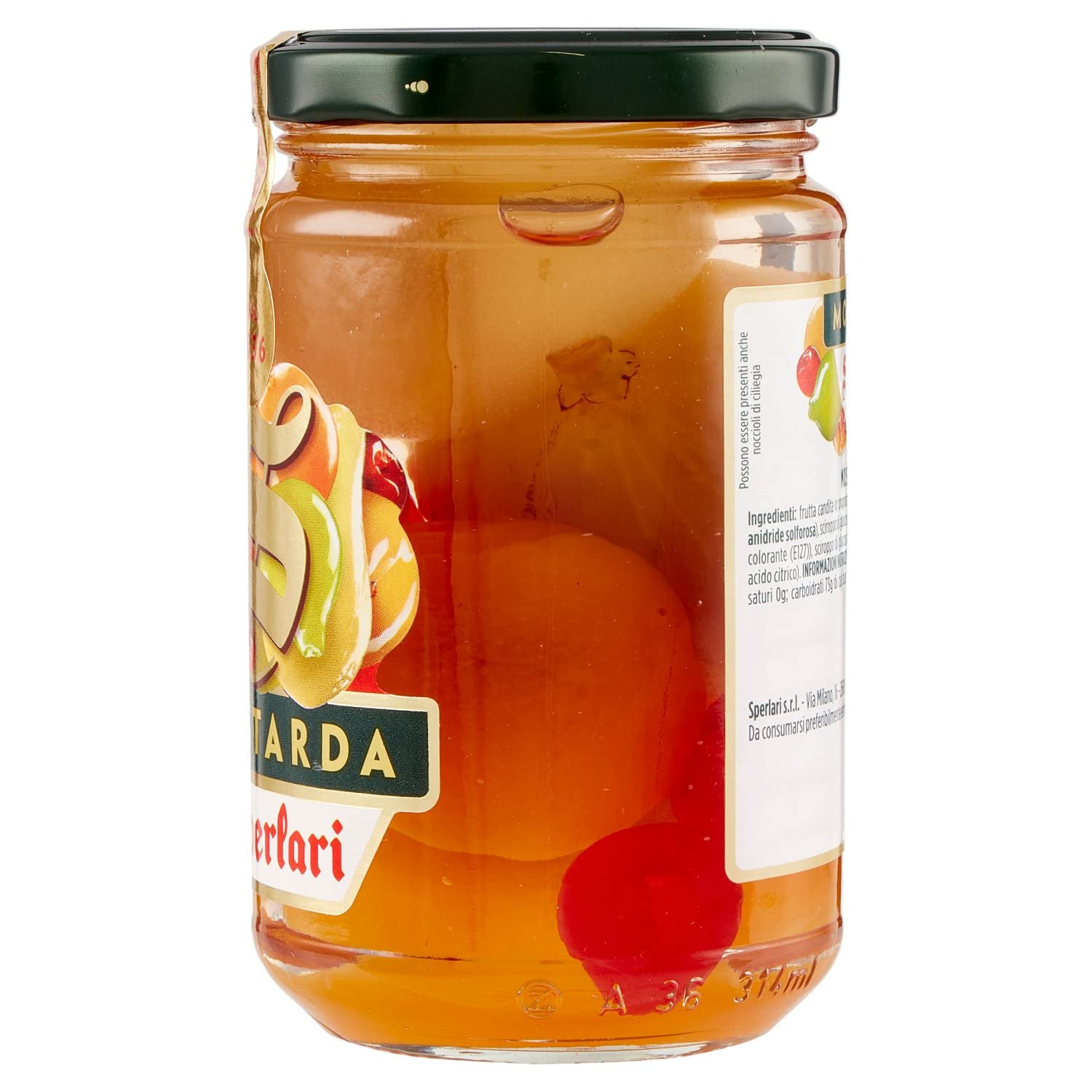 Sperlari Mostarda di Cremona Italian Candied Fruit in Mustard Syrup (13.4oz/380g) - Authentic Italian Fruit Preserve for Charcuterie Boards, Cheese Platters & Gourmet Sandwiches