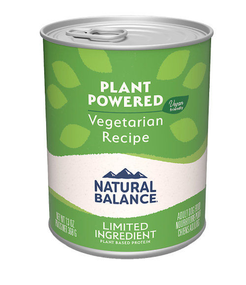 Natural Balance Vegetarian Canned Dog Food for Adult Dogs - Grain-Free Plant-Based Protein, 13oz (369g) - Perfect for Sensitive Stomachs & Allergies, Ideal for Home or Travel Feeding