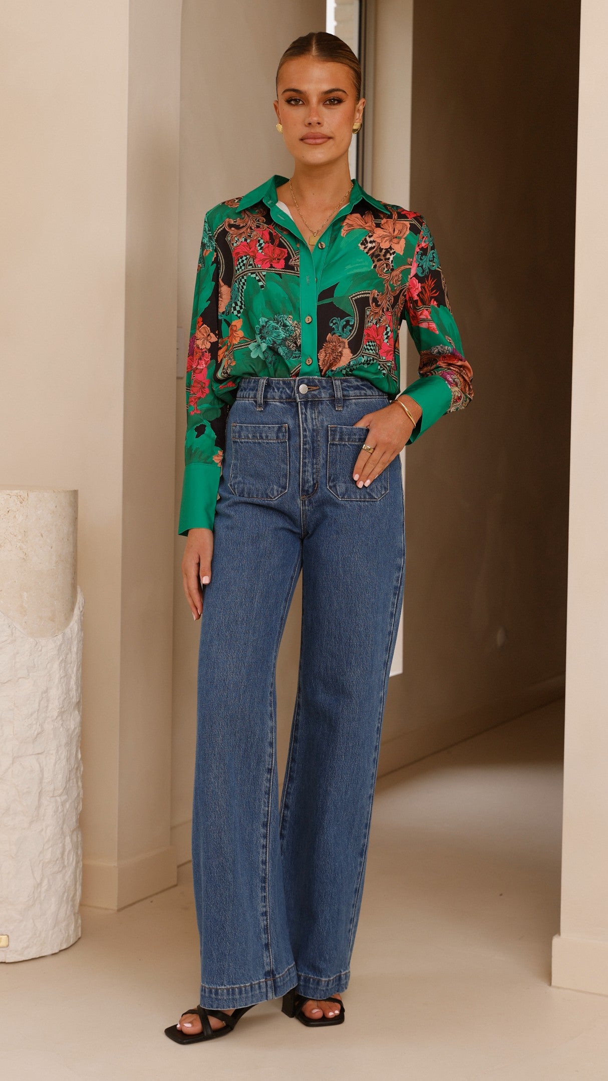 Lucinda Shirt for Women - Stylish Green Blouse for Casual & Office Wear | Perfect for Work, Date Night & Everyday Outfits